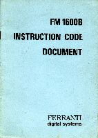 Format of the FN1600B instruction set